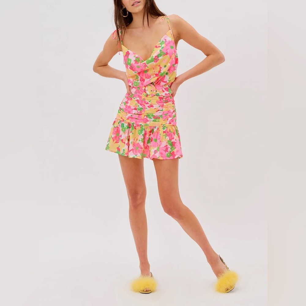 For Love and Lemons Miranda Mini Dress | pink floral
